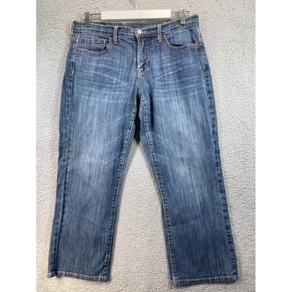 Lucky Brand Jeans Women's 10 (32x26) Crop Faded Wash Denim Five Pocket
